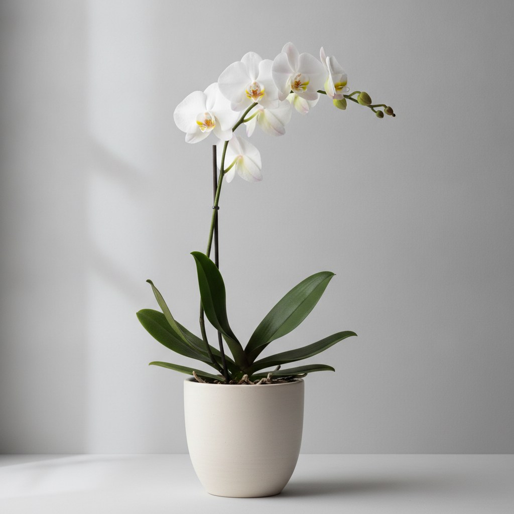 Tek dal beyaz orkide